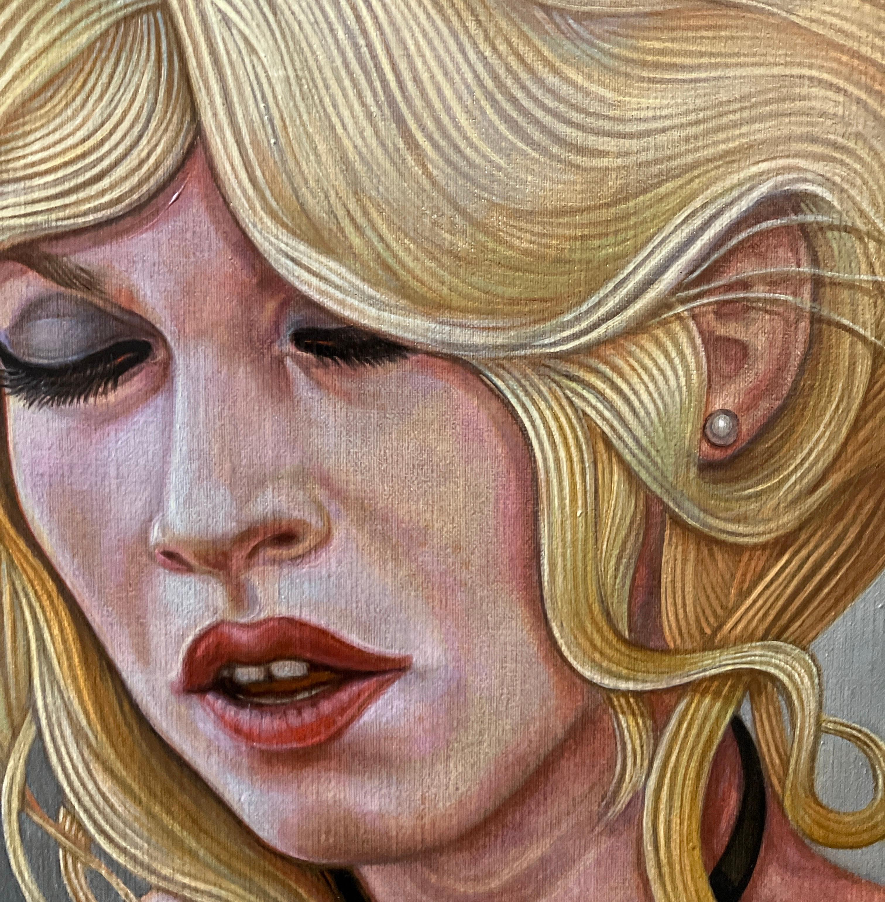 Contemporary Portrait Painting, Oil on Linen, BB Dreaming, Jed Jackson, Realism For Sale 3