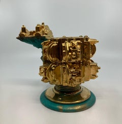Euclidean Crucible 02, Contemporary, Ceramic, Sculpture, Gold Luster, Glaze