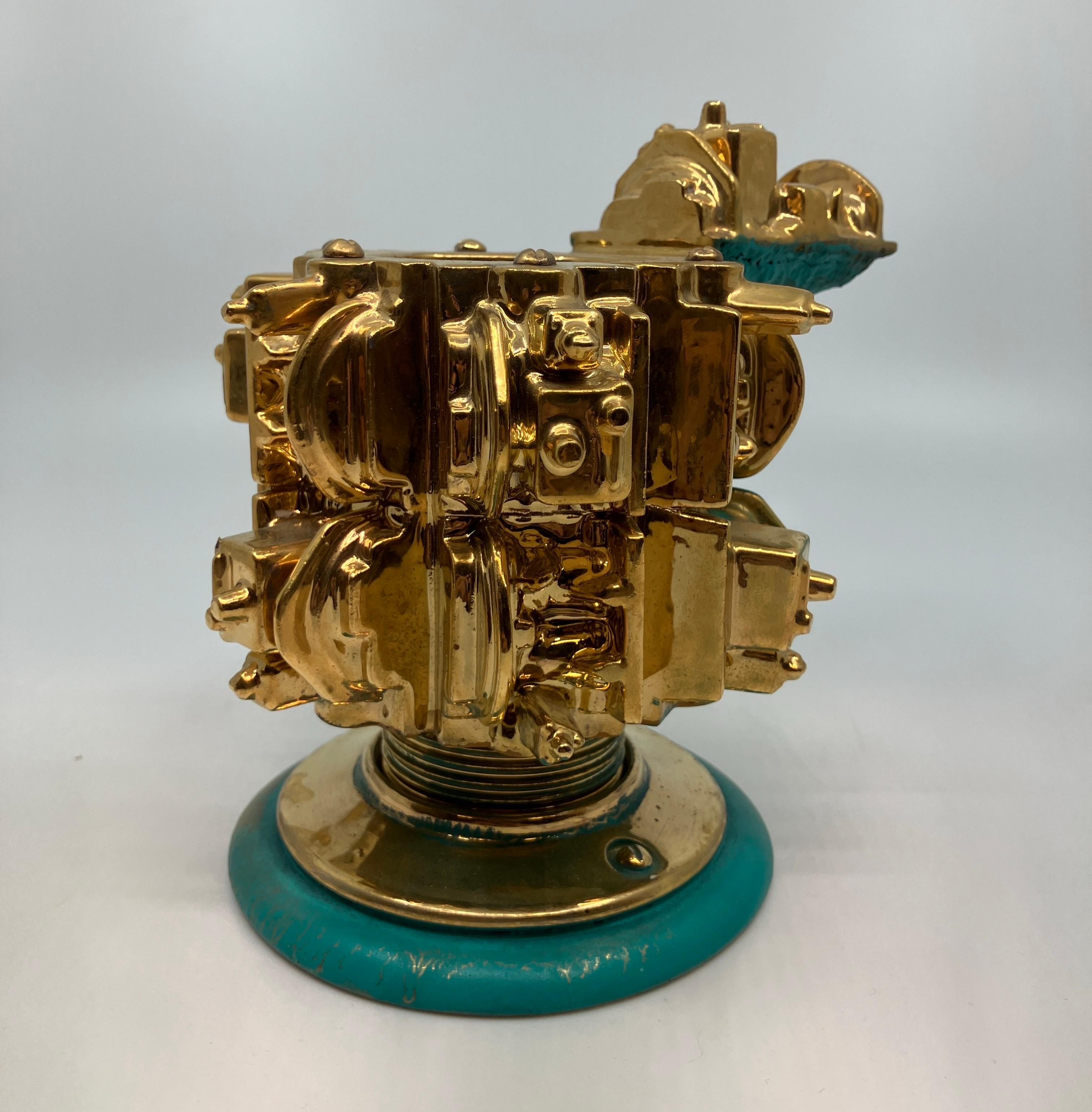 Euclidean Crucible 02, Contemporary, Ceramic, Sculpture, Gold Luster, Glaze For Sale 3