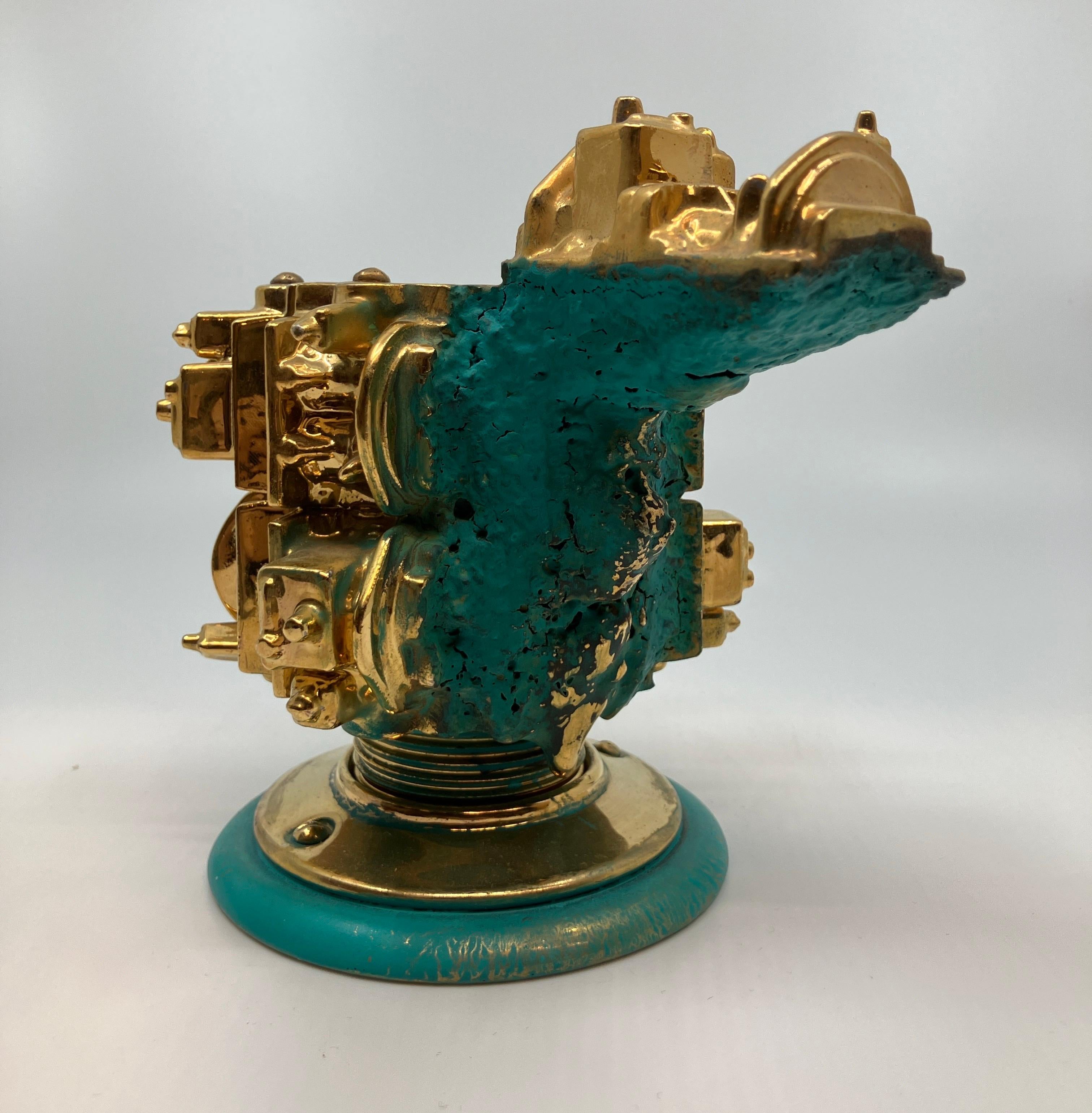 Euclidean Crucible 02, Contemporary, Ceramic, Sculpture, Gold Luster, Glaze For Sale 4