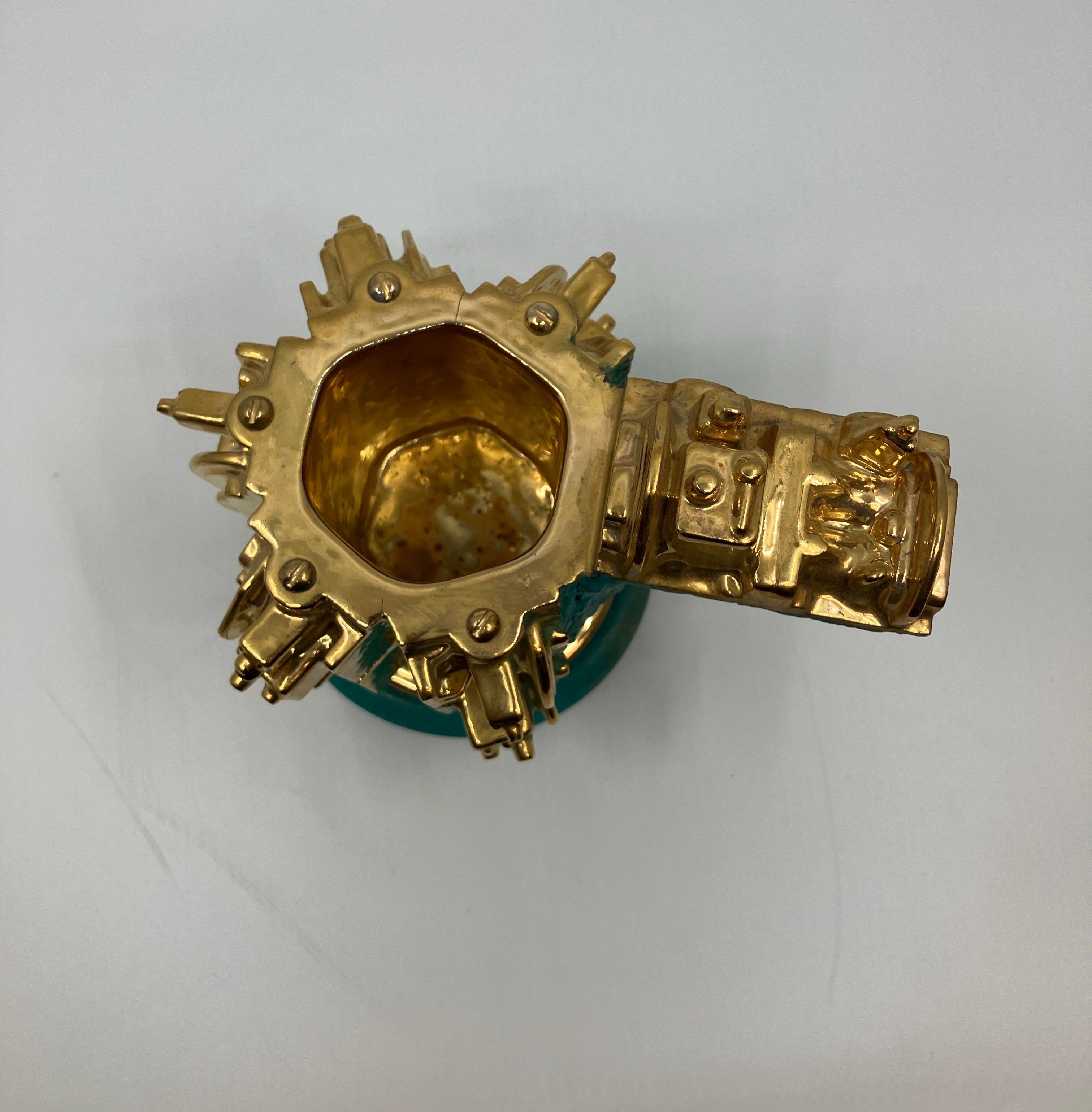 Euclidean Crucible 02, Contemporary, Ceramic, Sculpture, Gold Luster, Glaze For Sale 6