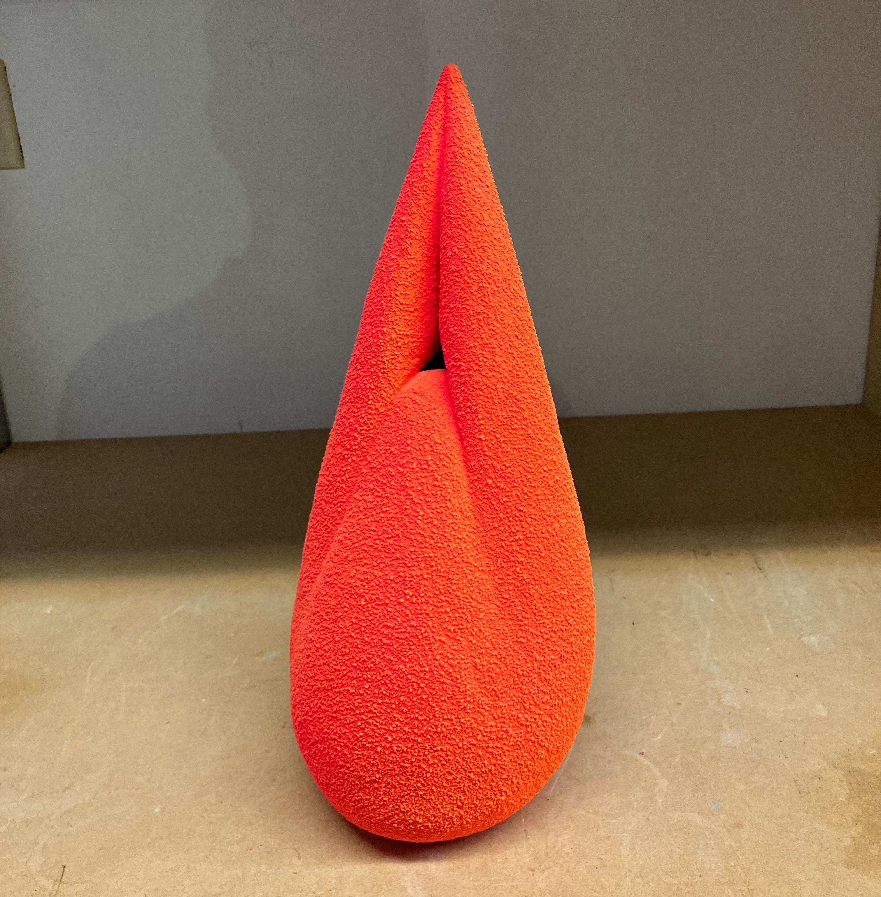 « Pichet orange n° 3 », contemporain, céramique, techniques mixtes, sculpture