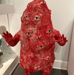 "Olvidé que tengo amigos", Escultura figurativa de cerámica, Esmalte, Abstracto