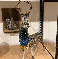 "Louis", Contemporary, Mixed Media, Beaded, Sculpture, Found Objects, Glass