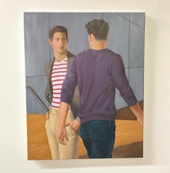 Innenhof, Dominic Finocchio, 2025, Figuratives Ölgemälde auf Leinwand