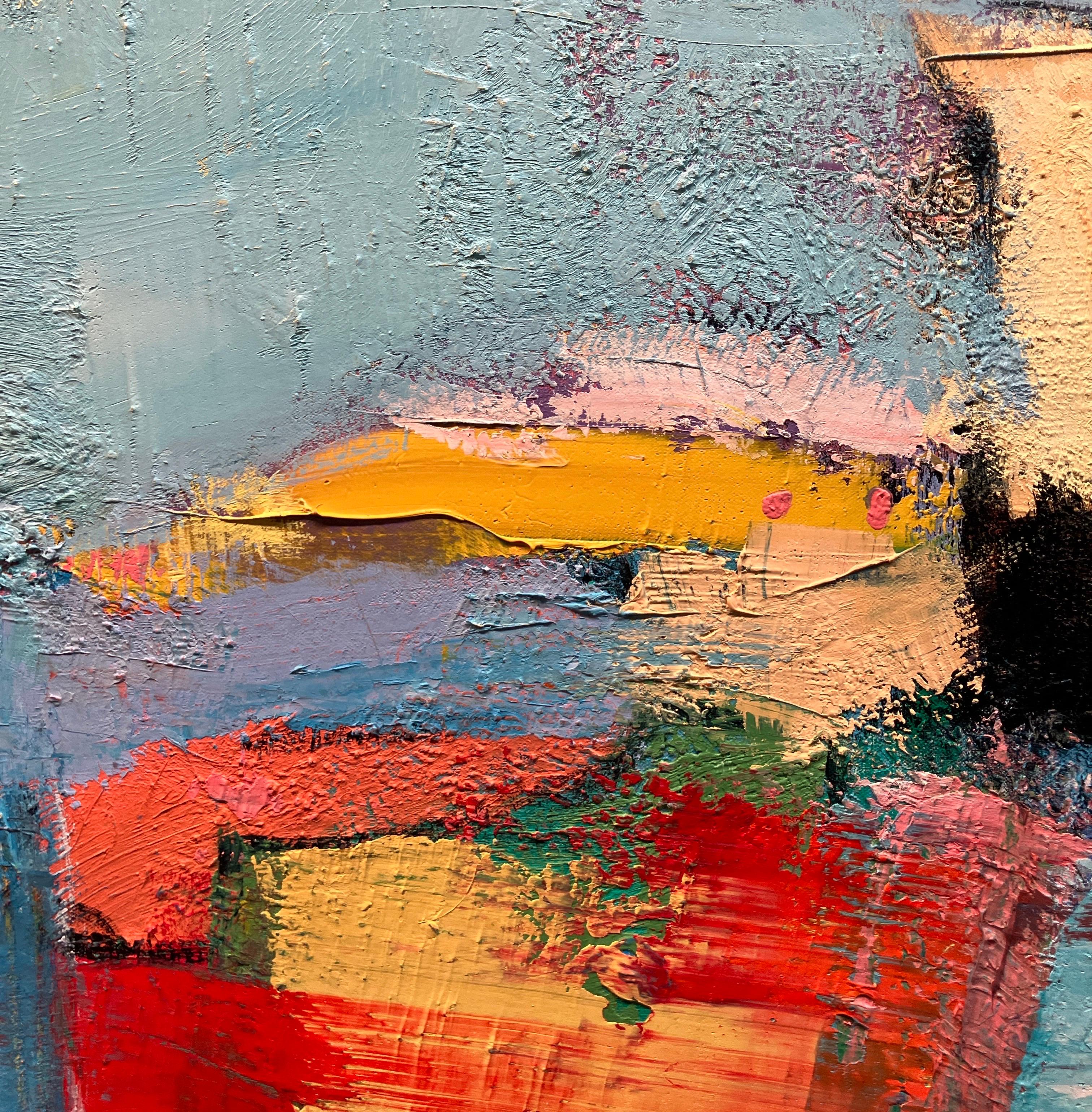 Contemporary Abstract Oil Painting on Canvas, Unframed, Cross Currents, Smith - Gray Abstract Painting by Brian Smith