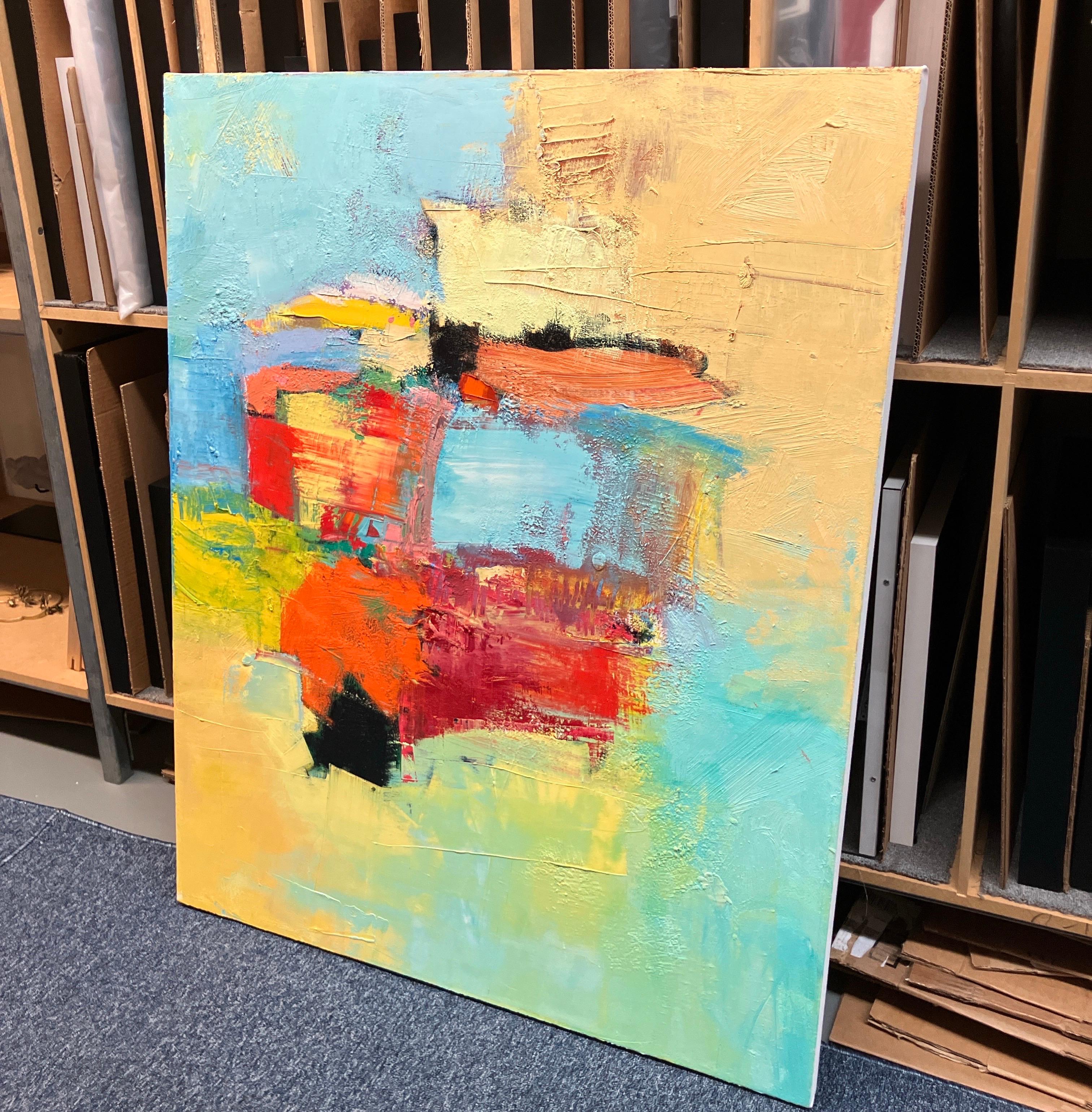 Contemporary Abstract Oil Painting on Canvas, Unframed, Cross Currents, Smith For Sale 2