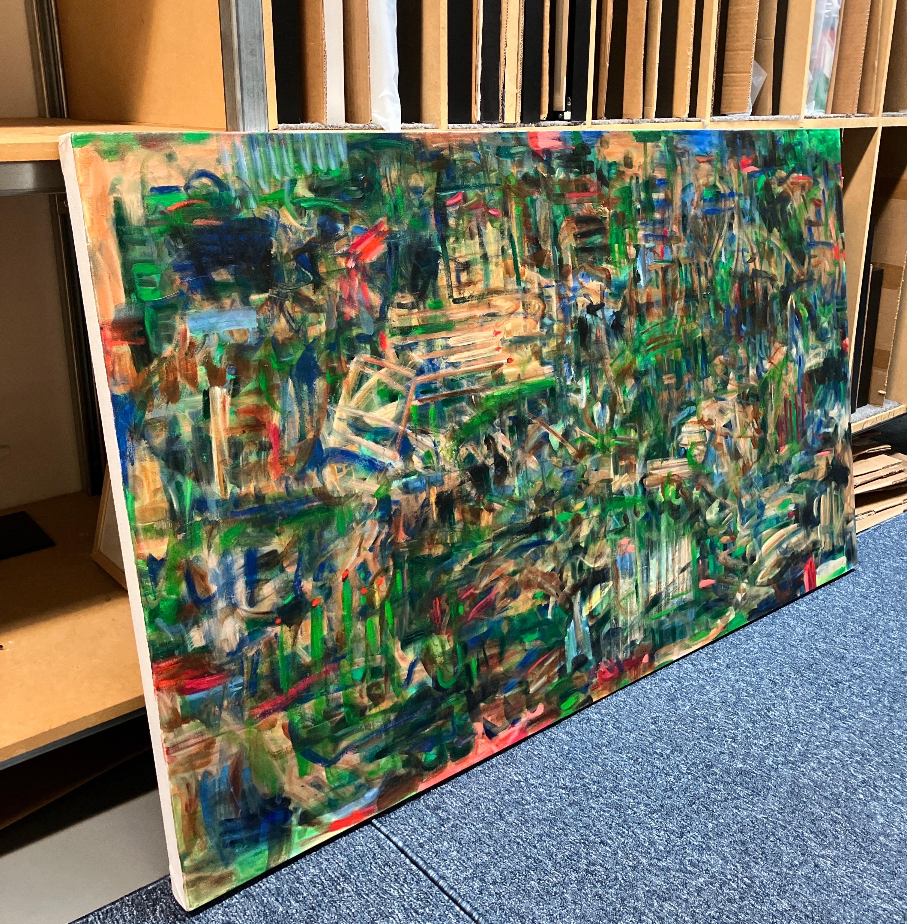 	Kathryn Arnolds Gemälde konzentrieren sich auf interpretierende Markierungen, die sich zu Farbfeldern und strukturierten Oberflächen aufbauen. Indem er juwelenartige und gedämpfte Töne mischt, konstruiert Arnold Flächen, die sowohl geografisch als