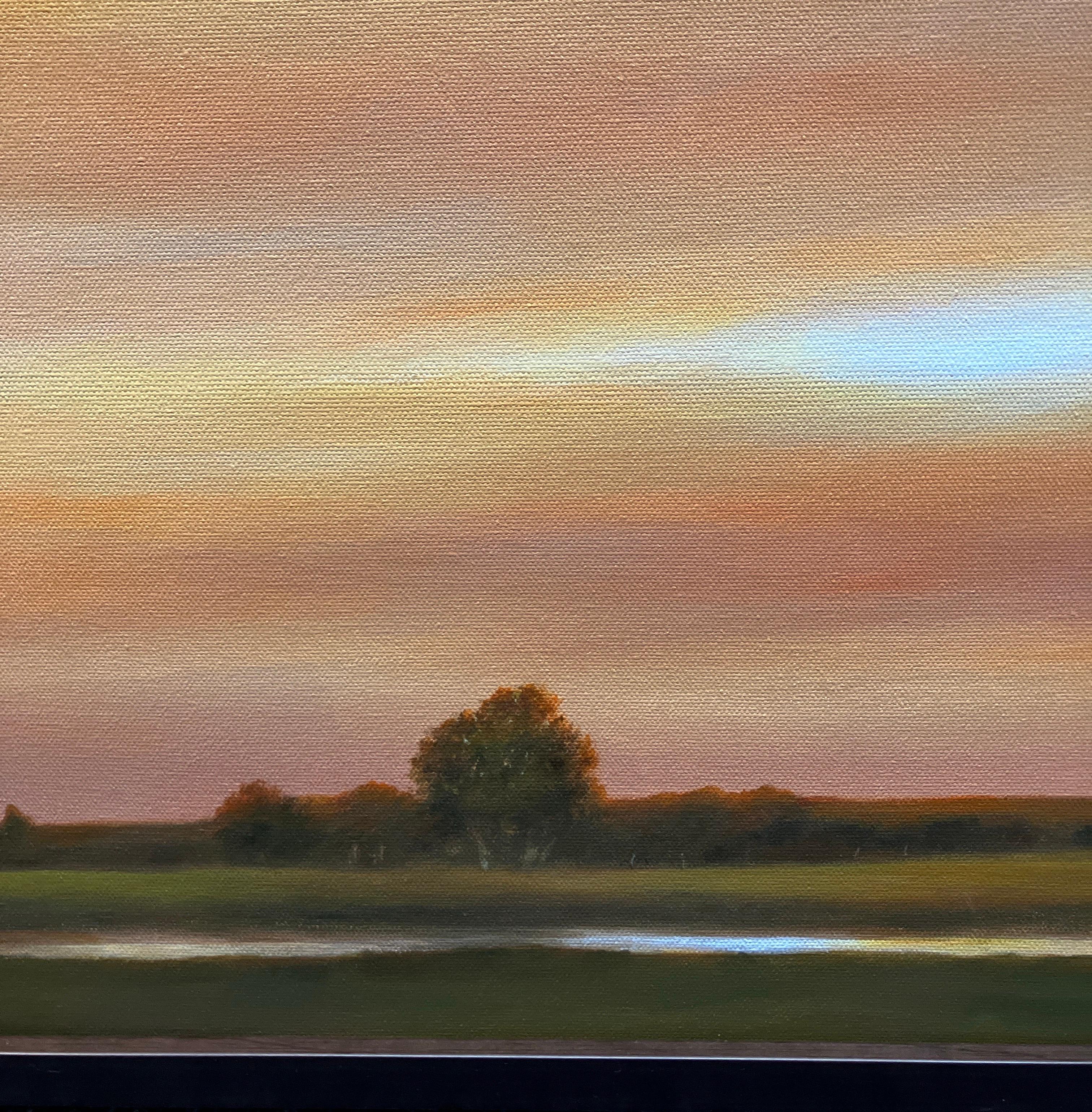 „Die andere Seite des Twilight“, Acryl-Landschaftsgemälde, Rahmen aus Nussbaumholz, Realismus (Zeitgenössisch), Painting, von Ahzad Bogosian