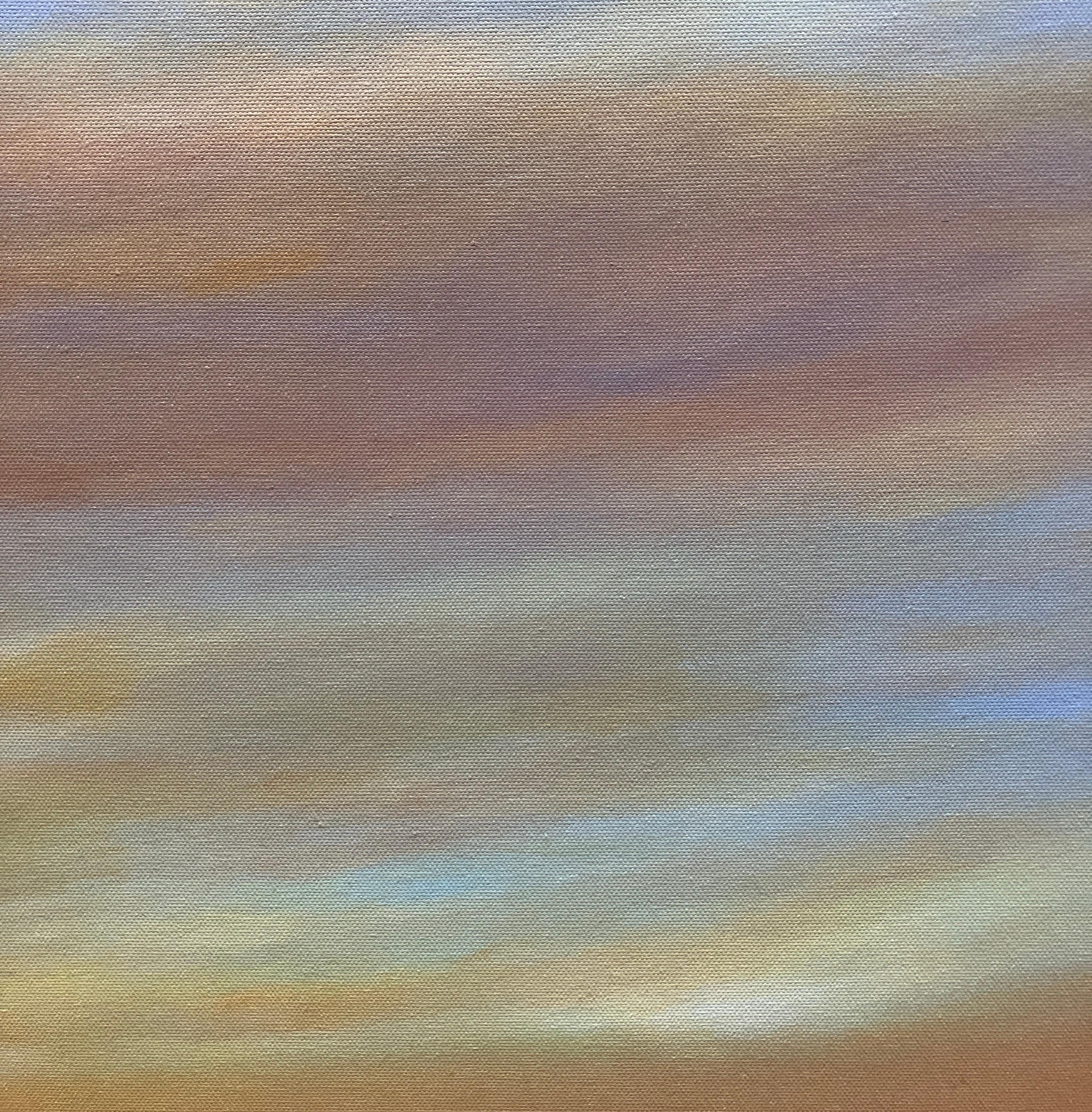 „Die andere Seite des Twilight“, Acryl-Landschaftsgemälde, Rahmen aus Nussbaumholz, Realismus (Braun), Landscape Painting, von Ahzad Bogosian