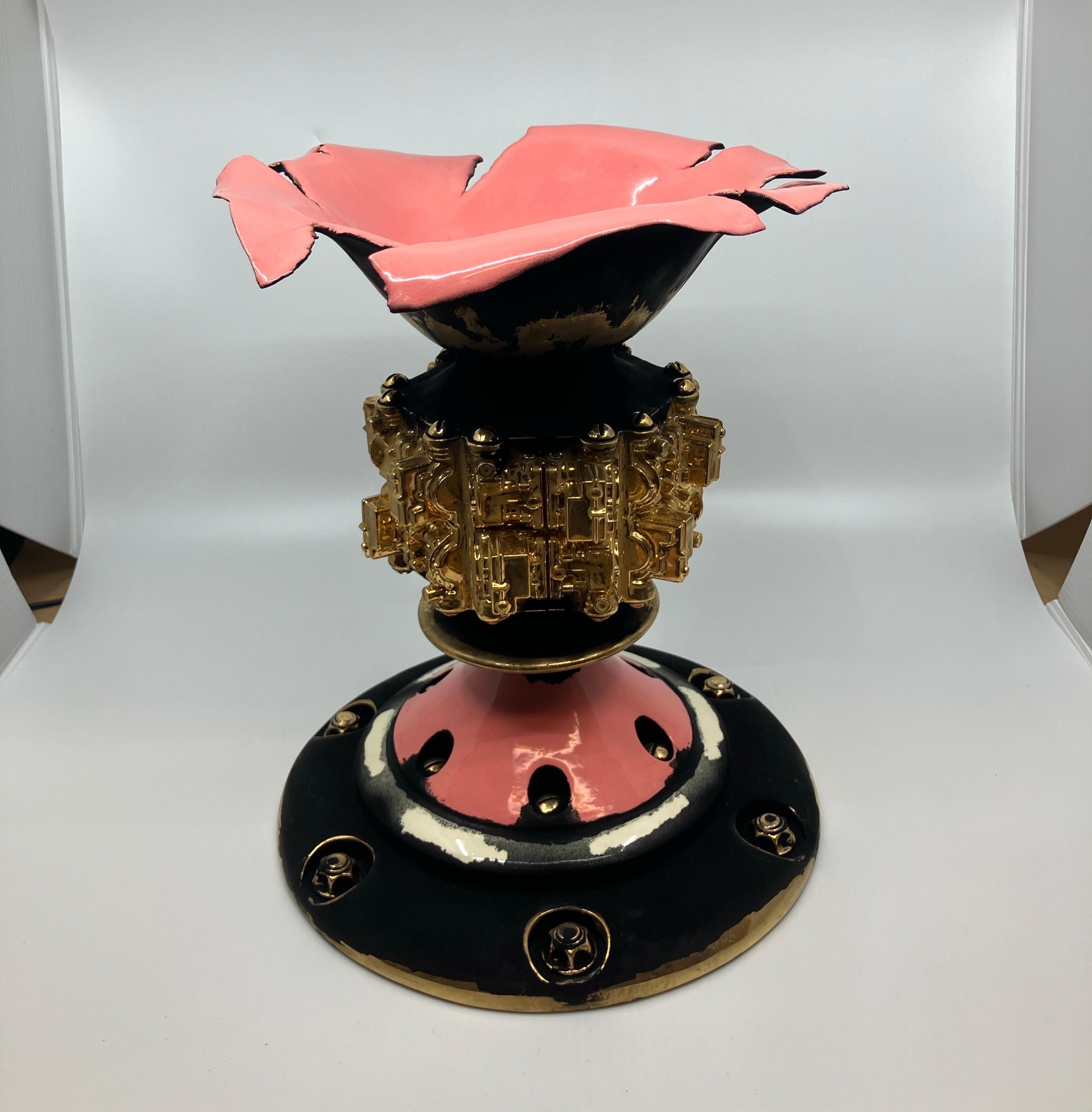 Grail with Distress #3, Steven Montgomery, 2024, Ceramic, Glaze, Gold Luster For Sale 5