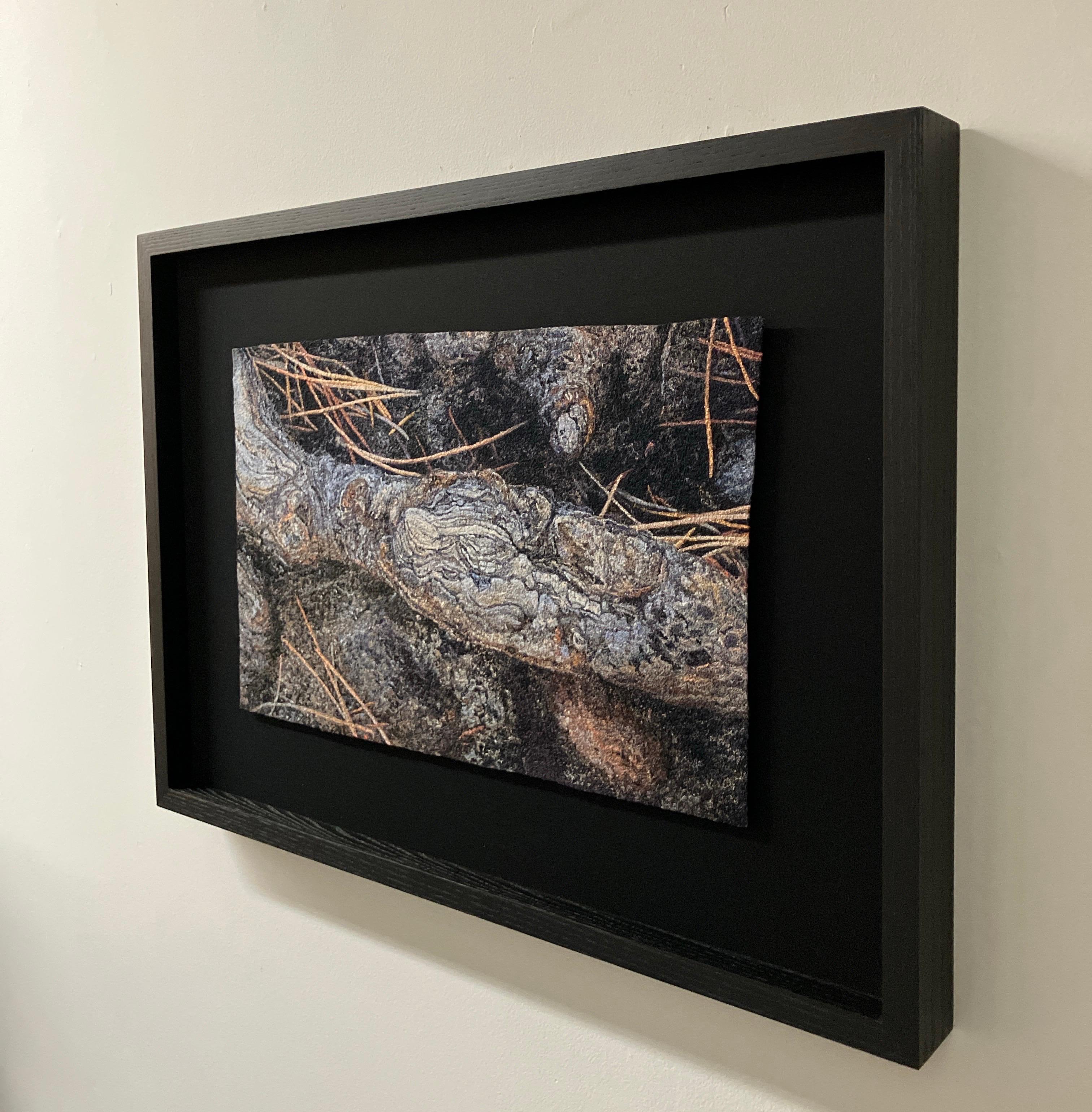 "Ponderosa Roots", Contemporary, fotorealistisch, Stickerei, gerahmt, Natur