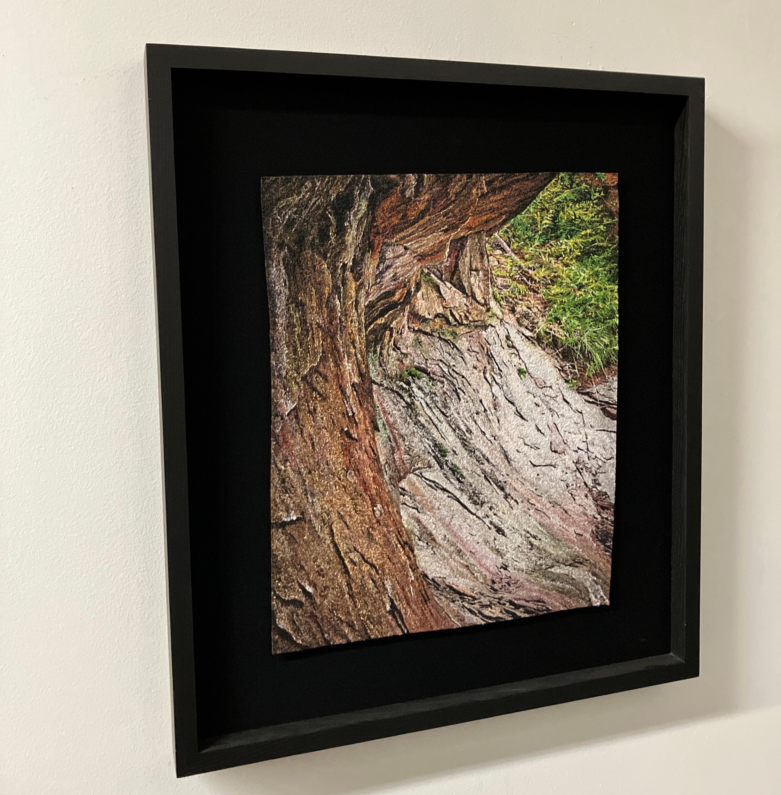 Überhang, Carol Shinn, 2014, Gerahmte Stickerei, Photorealism, Nature, Textil im Angebot 7