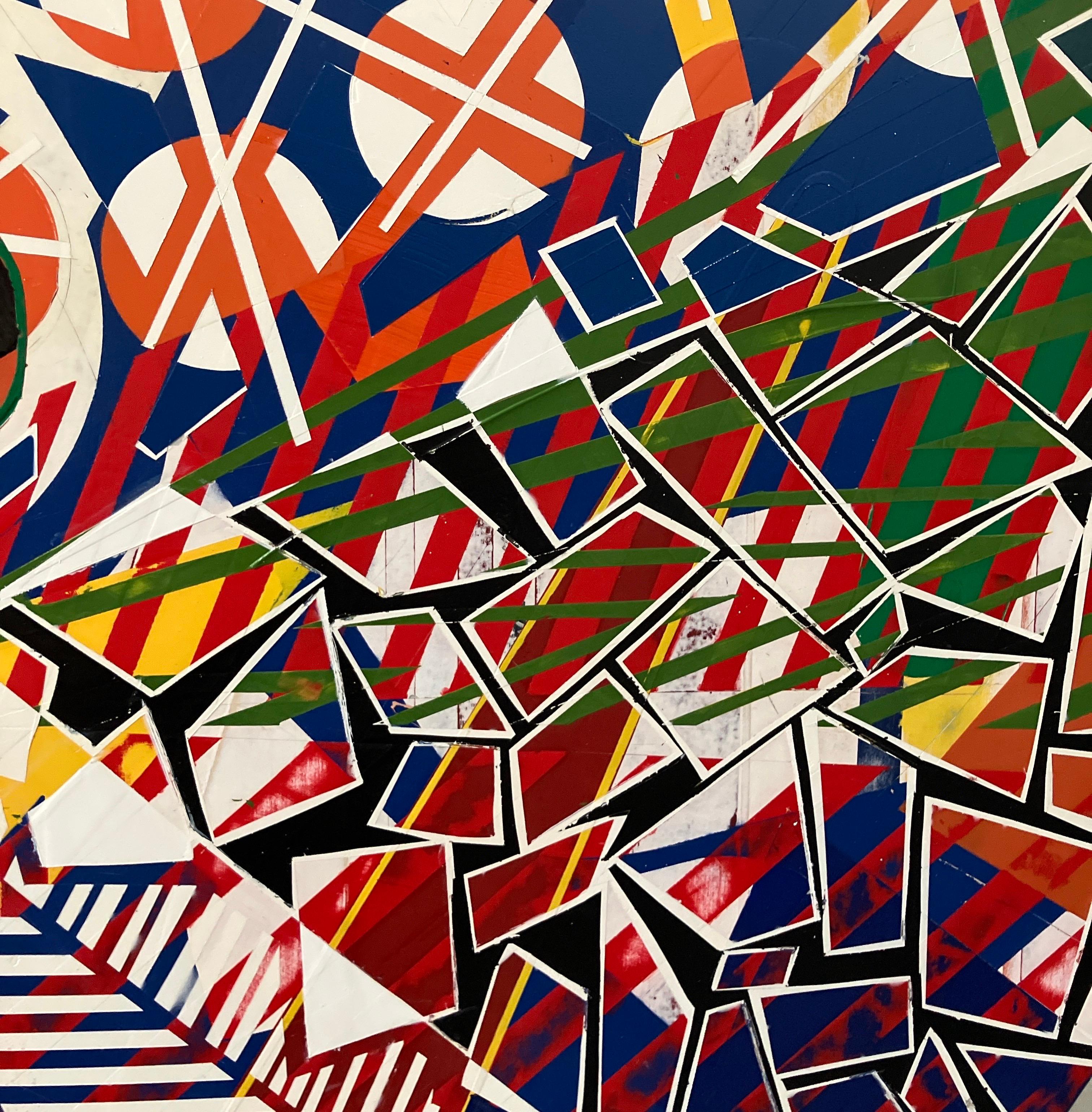 Flying My Kite by Rick Griggs, 2025, Mixed Media Abstract Painting, Shaped Panel For Sale 3