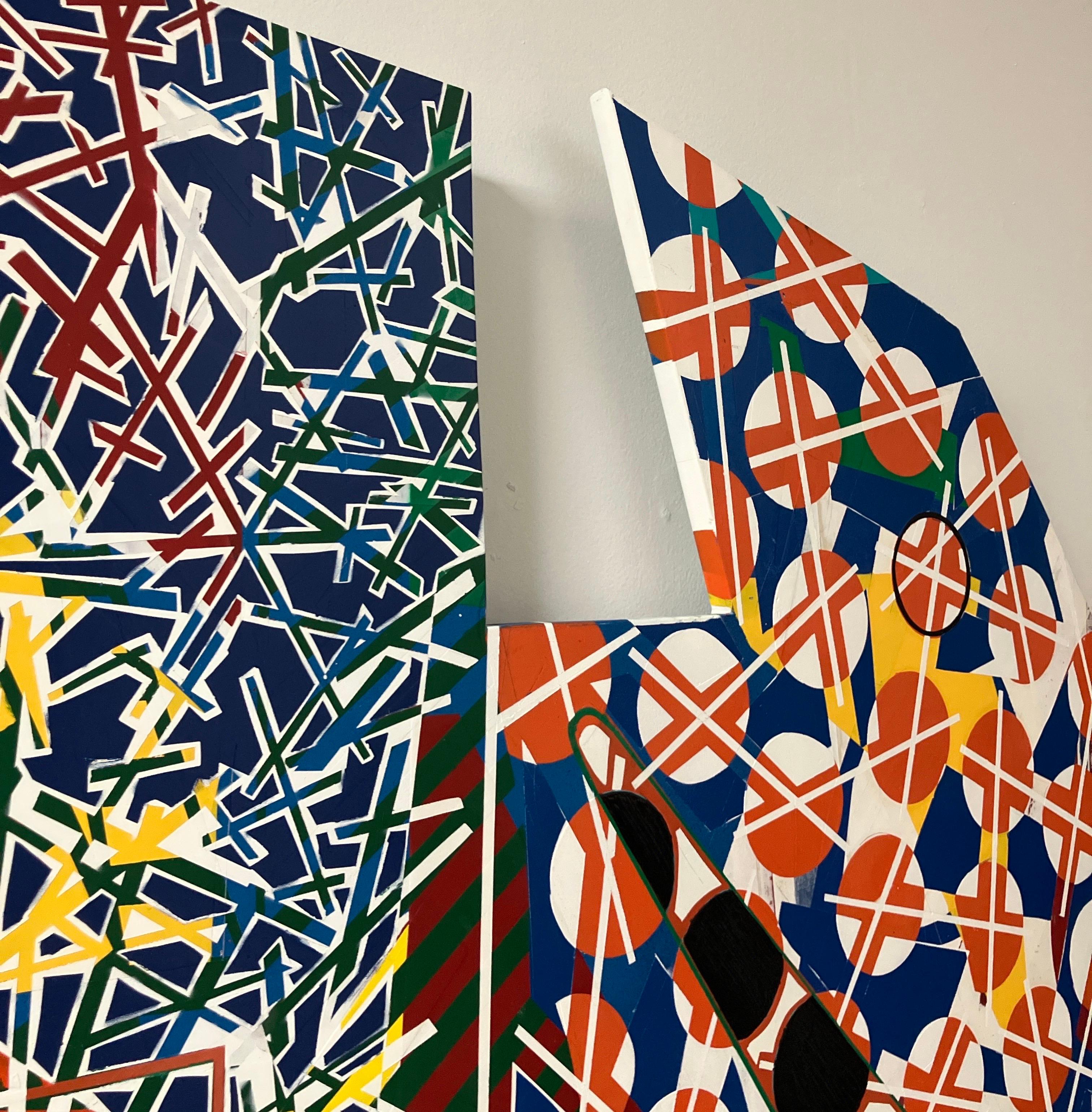 Flying My Kite by Rick Griggs, 2025, Mixed Media Abstract Painting, Shaped Panel For Sale 6