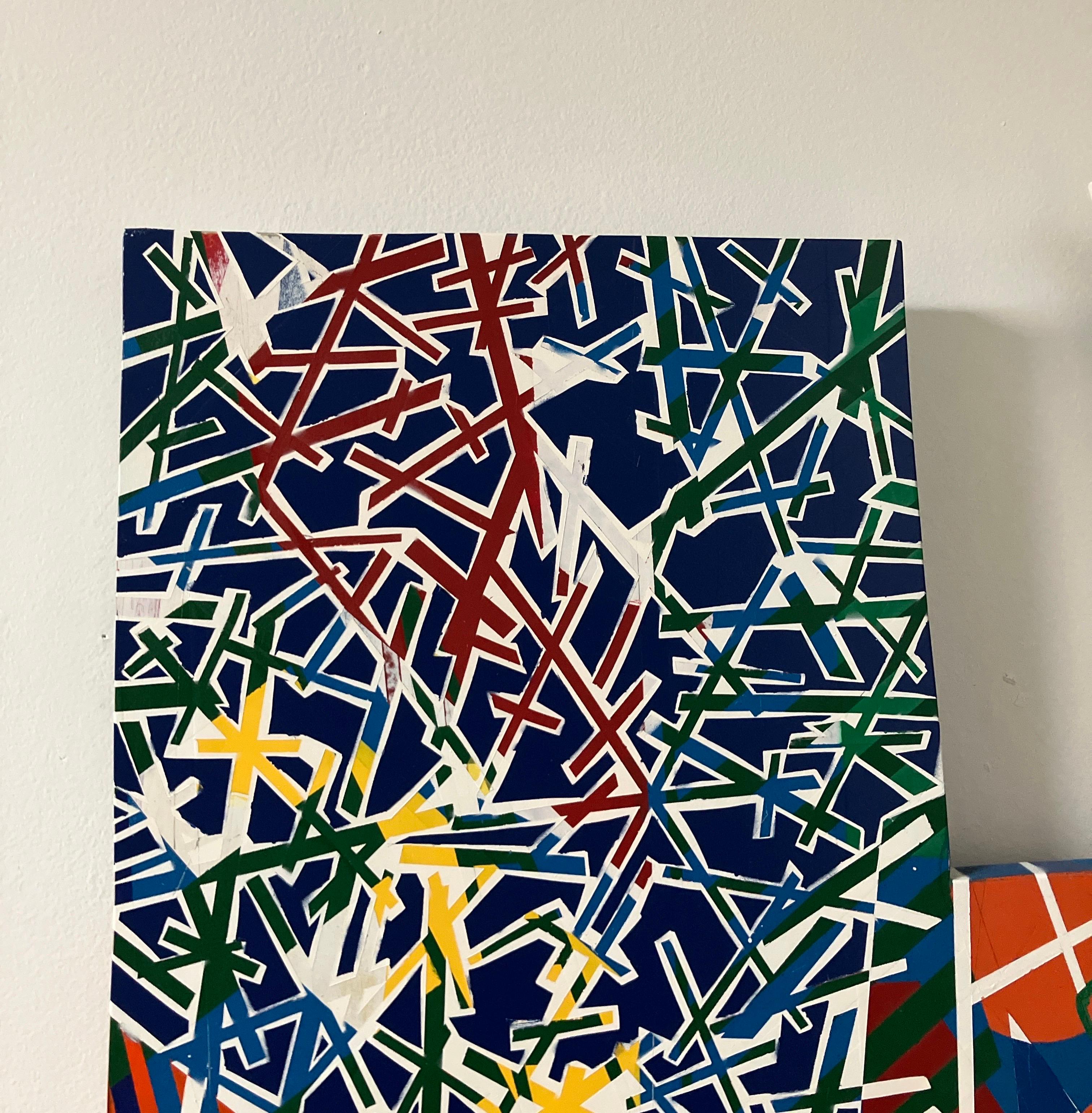 Flying My Kite by Rick Griggs, 2025, Mixed Media Abstract Painting, Shaped Panel For Sale 7