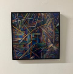 Two Red Rings by Nancy Newman Rice, 2022, Framed Oil Painting on Canvas, Panel