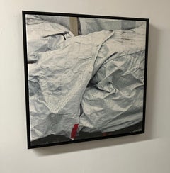 "Cinta Roja", Fotografía de Técnica Mixta Impresa en Seda, Bordado a Mano