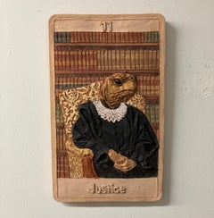 Ceramic, Wall Hanging Tile, French Cleat, Stoneware, 2D Sculpture, Justice