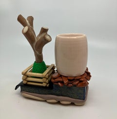Contemporary, Mixed Media, Ceramic, Sculpture, Cup Form, Assemblage, 3D Printing