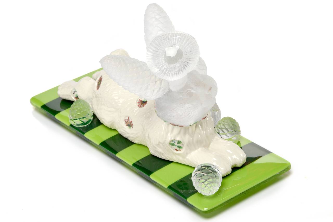 Woodland Rabbit by Amy Rueffert, Cast and Fused Glass Sculpture 2