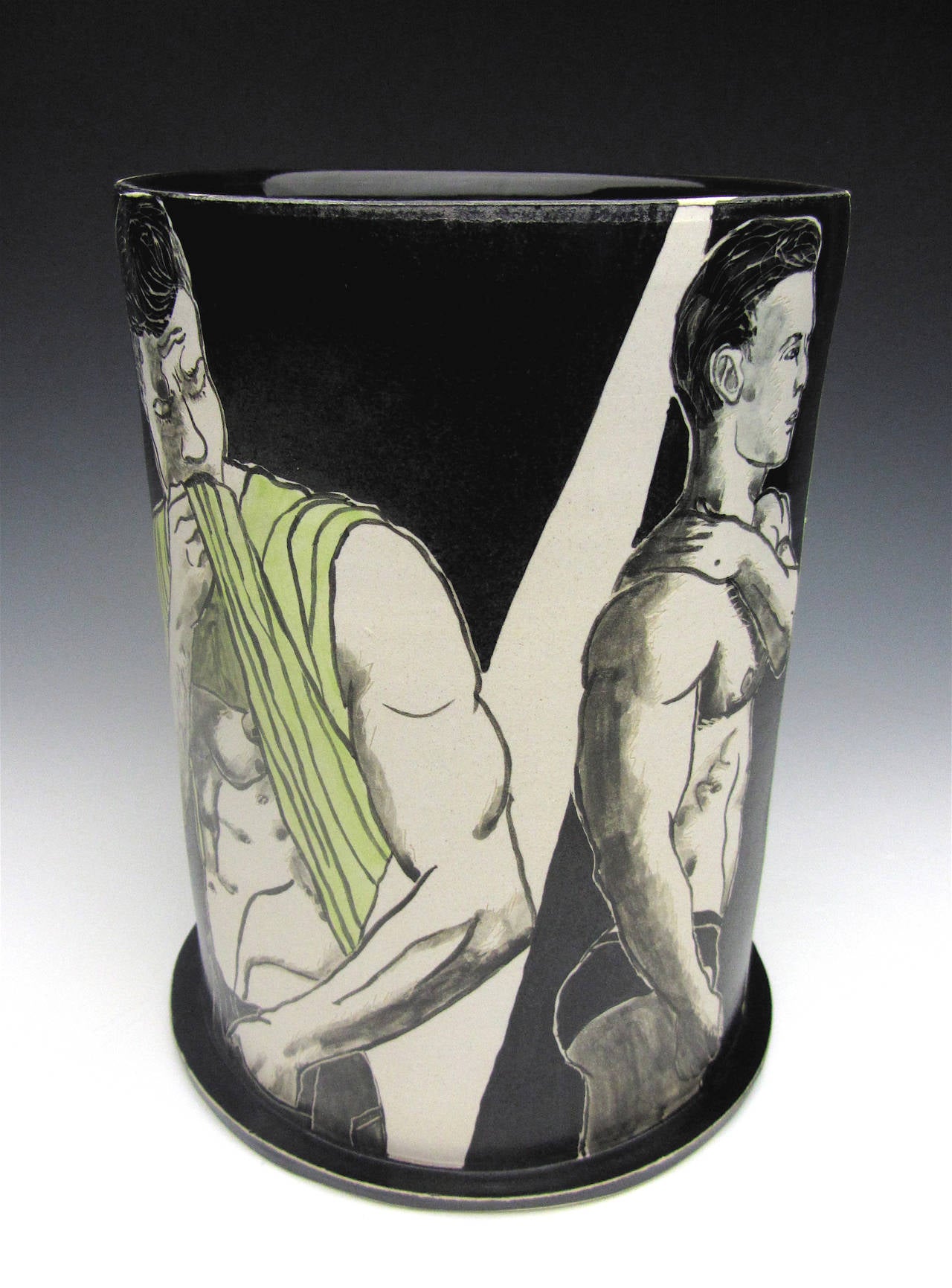 Gaze by Triesch Voelker, Ceramic Vessel with Glaze and Illustration, 2015 1