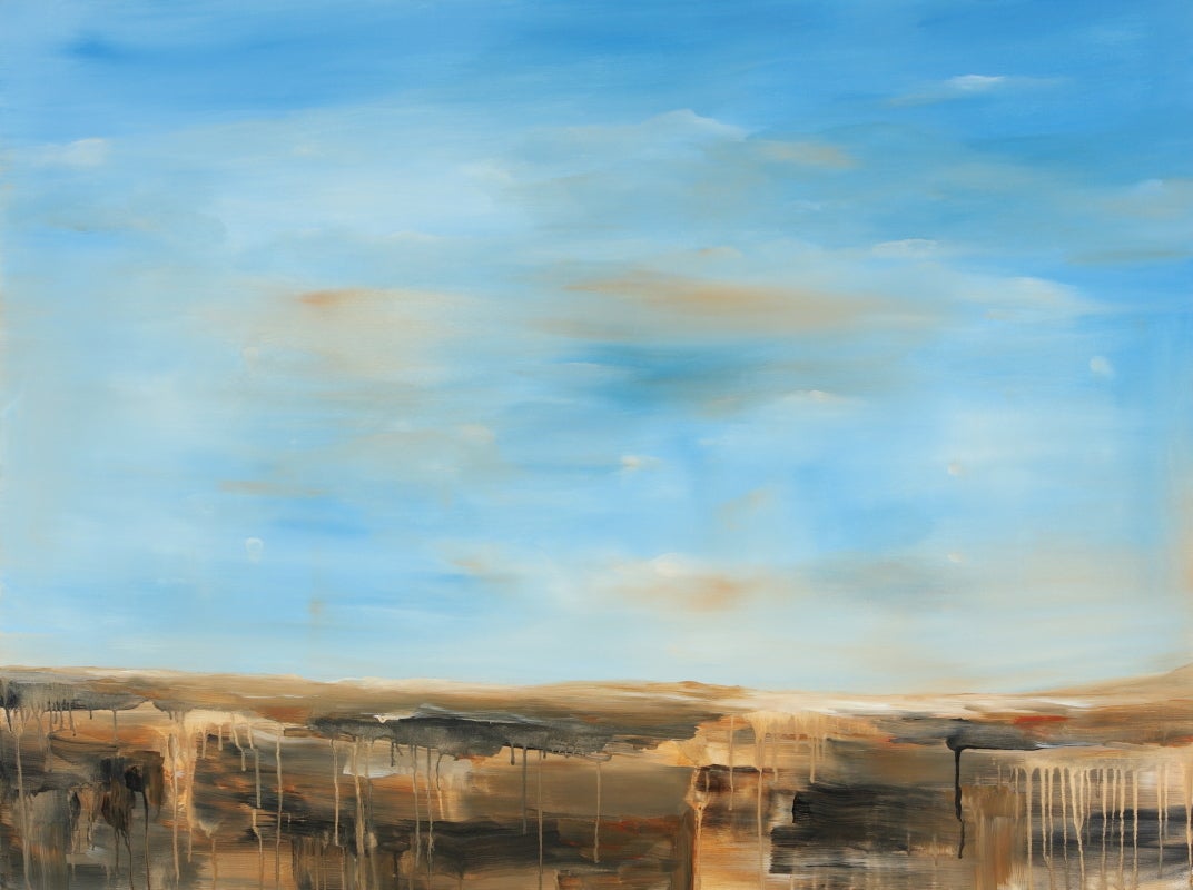 Ahzad Bogosian Landscape Painting - "Bad Lands", Contemporary, Abstract, Landscape, Painting, Canvas, Earth Tones