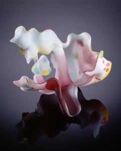 Czech Flowers #12 di Marvin Lipofsky, vetro soffiato, tagliato a mano e acidato, 1993