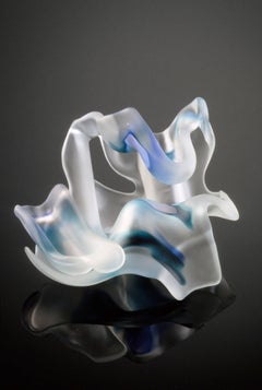 Contemporary Blown and Sculpted Glass Sculpture, Smooth Surface, Organic Form