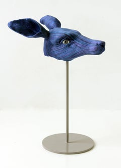 Song by Lindsay Pichaske, Ceramic Covered in String and Paint with Wooden Base