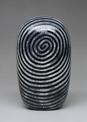 Untitled Dango Form by Jun Kaneko, Ceramic and Glazing with Stripe Pattern, 2014