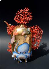 Shell Collectres by Irina Zaytceva, Hand Painted Porcelain Teapot with Gold 2016