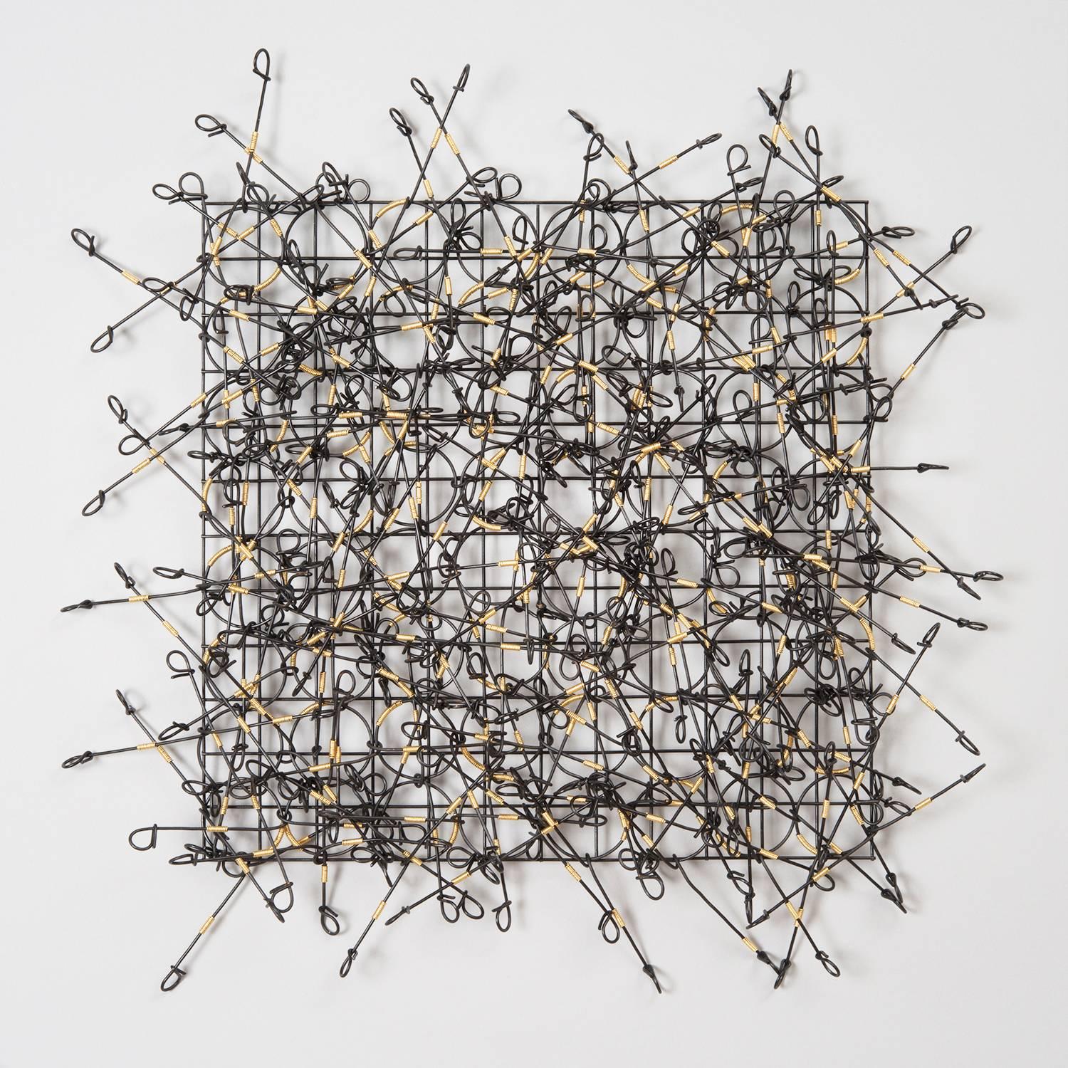 John Garrett Abstract Sculpture - "Circle Grind No. 3", Contemporary Mixed Media Wall Sculpture Composed of Metals