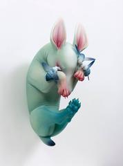 Swarmed by Erika Sanada, Wall Mounted Ceramic Sculpture with Cold Finish, 2016