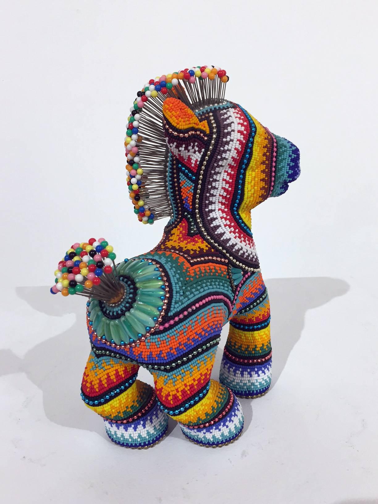 Pony by Jan Huling, Brightly Colored and Patterned Beaded Sculpture  1