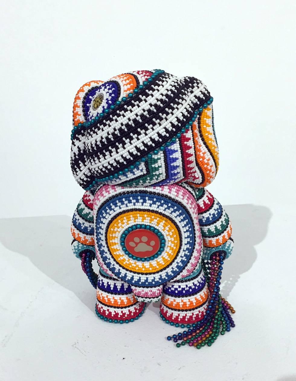 Bear with Chains by Jan Huling, Beaded Toy Sculpture 1