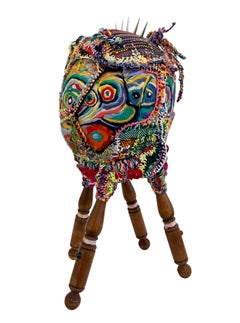 Mixed Media Fiber Sculpture, 29.5 x 13 x 13 inch, Ethan Meyer, Woven, Stitched