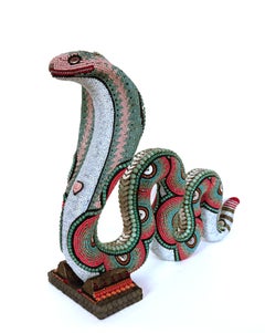 Snakey, 10 x 13 x 4 inch, Glass Beaded Surface on Mixed Media, Jan Huling