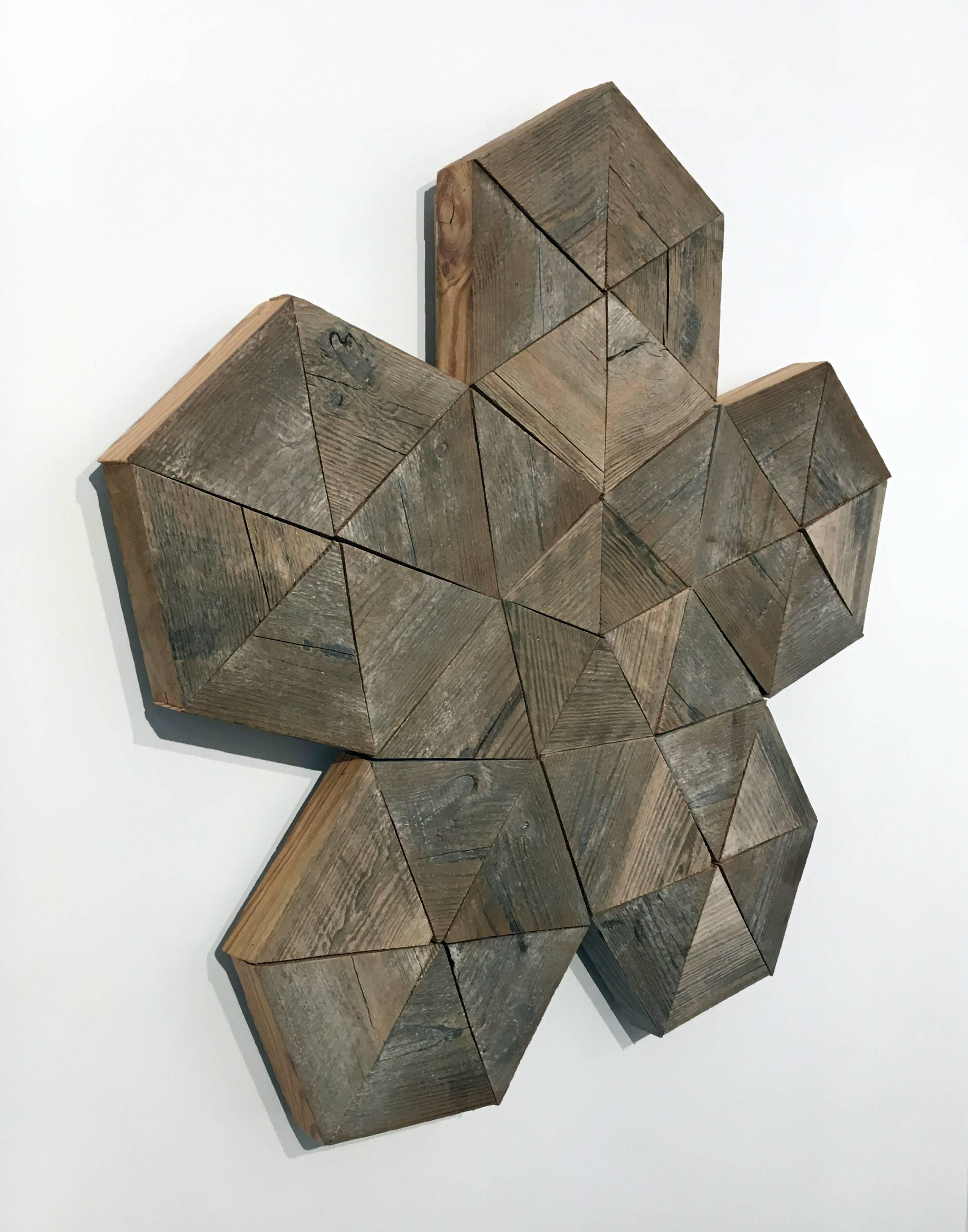 Large Geoflake by Benjamin Lowder, Wooden Sacred Geometry Wall Sculpture  1