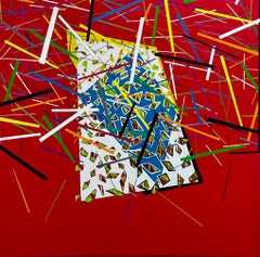 Tenroku di Rick Griggs, 48 x 48 pollici, acrilico su tela, astratto minimalista