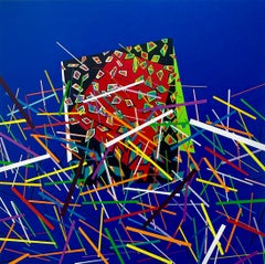 Tenroku Blue di Rick Griggs, 48 x 48 pollici, acrilico su tela, Minimalismo