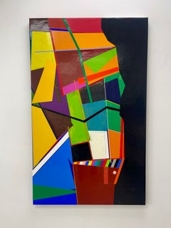 „Take the D Train“ von Rick Griggs, 61,75 x 38 Zoll, Acryl auf Leinwand, abstrakt