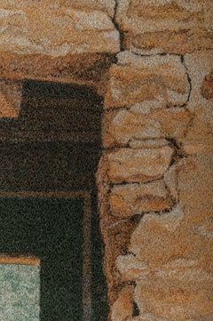 „The Old Place 2“ von Carol Shinn, 27,75 x 20 Zoll, Stickerei, Garn, gerahmt