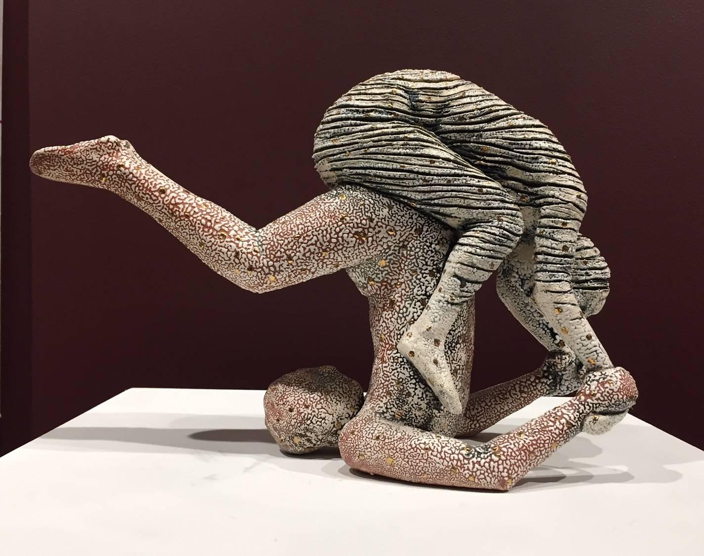 Figurative Ceramic Teapot with Glaze - Contemporary Sculpture by Adrian Arleo