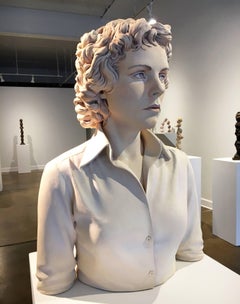 "Contemporary Woman", Ceramic Sculpture Painted with Acrylics
