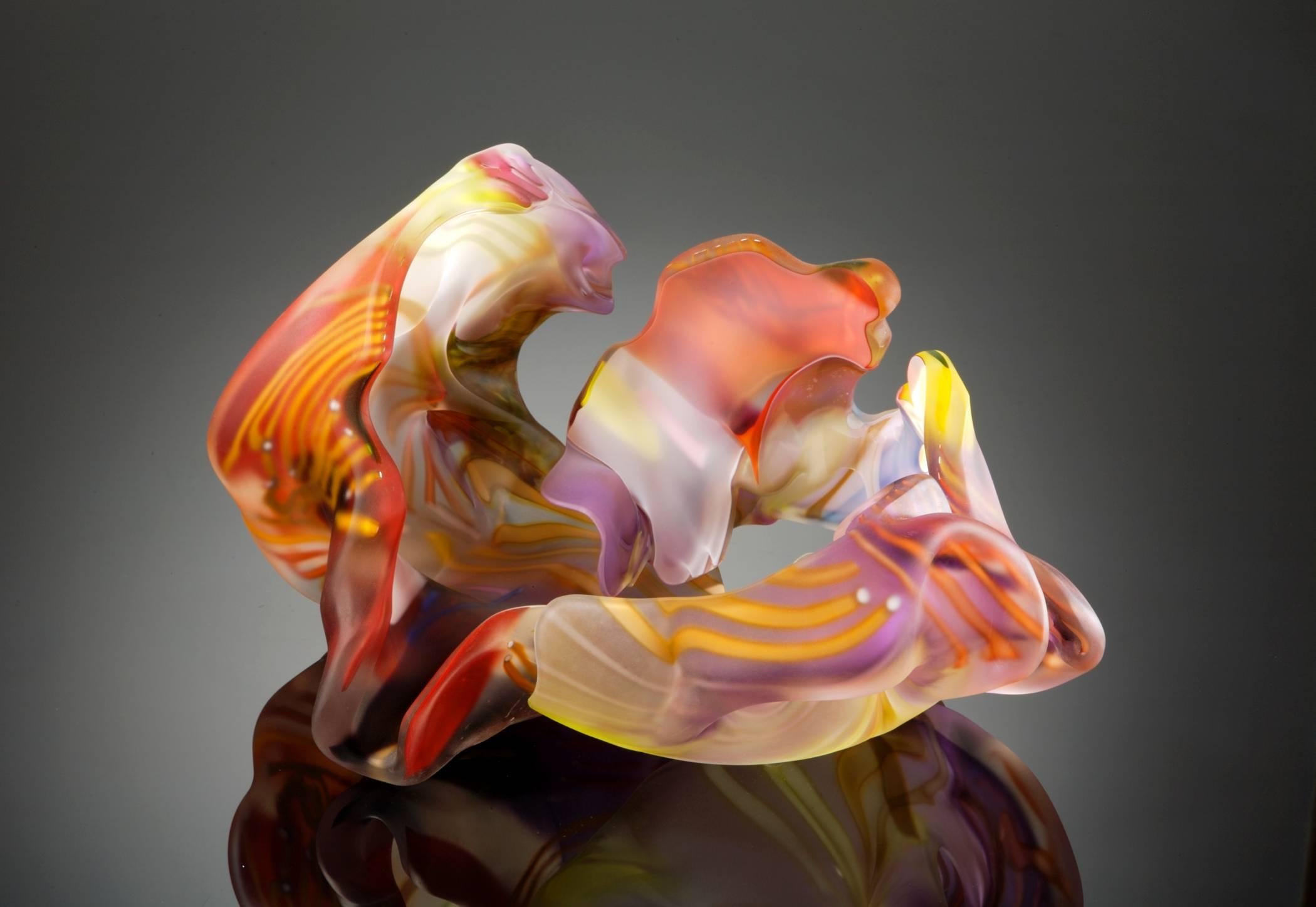 "San Jose Group 2004-06 #1", Blown, Cut, Sandblasted, and Acid Etched Glass - Sculpture by Marvin Lipofsky