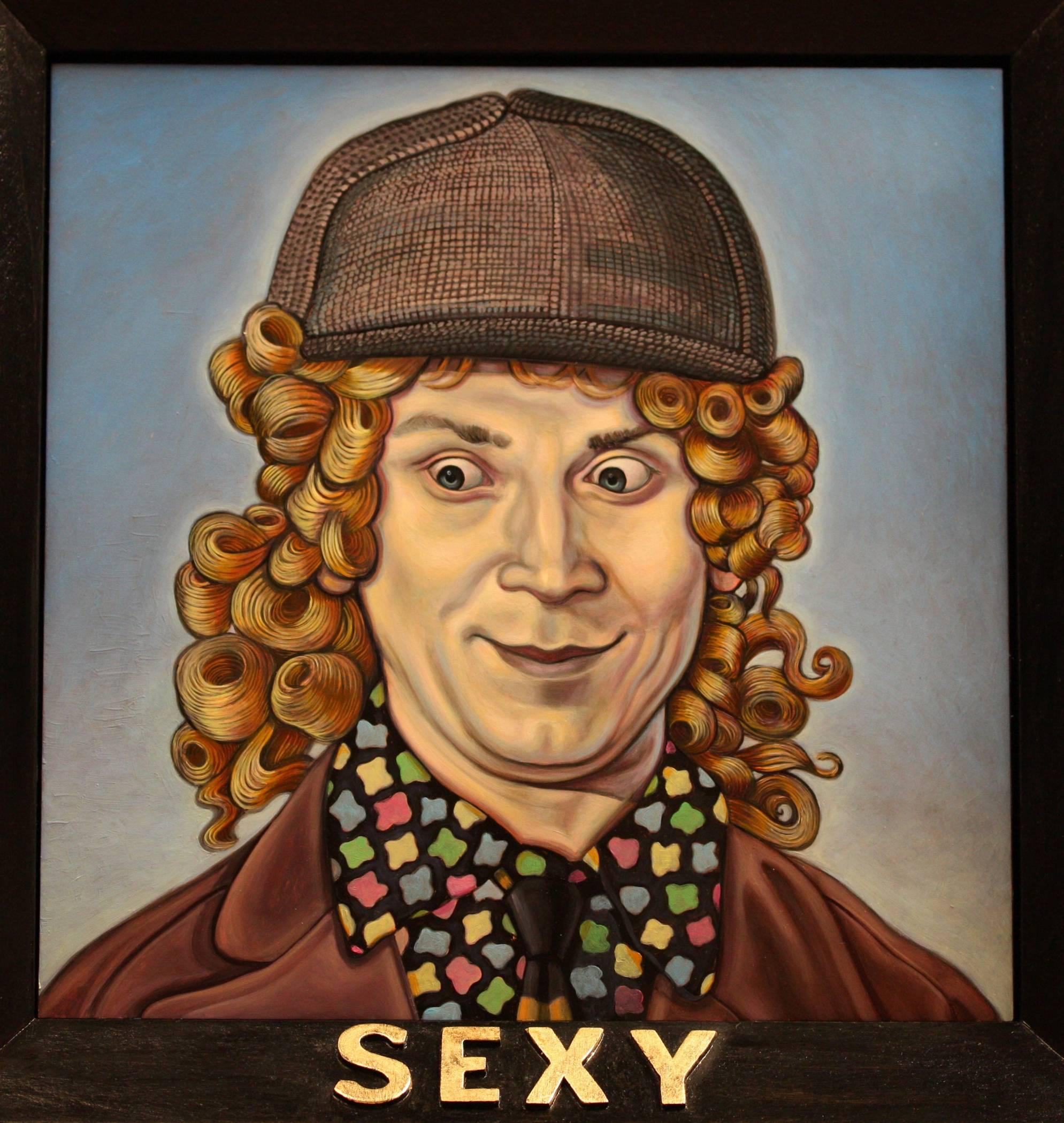 "Sexy", Framed, Contemporary, Oil, Portrait, Painting, on Copper