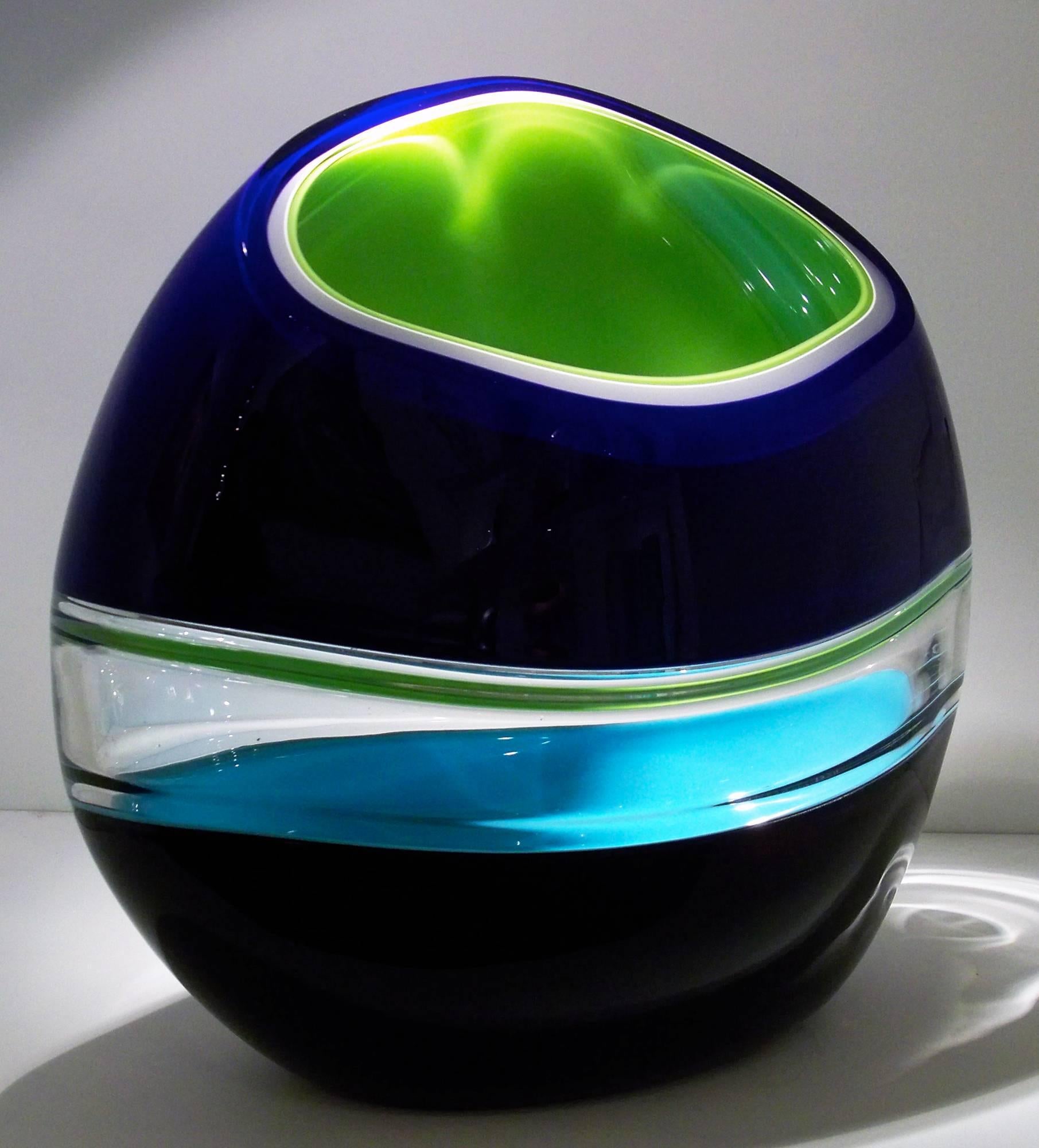 Tidal (Incalmo Orb Series) , Glass Sculpture - Black Abstract Sculpture by Jamie Harris