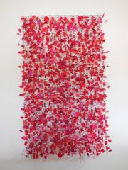 Red Hot, Wall Mounted Sculpture Made of Recycled Plastic Ware by John Garrett