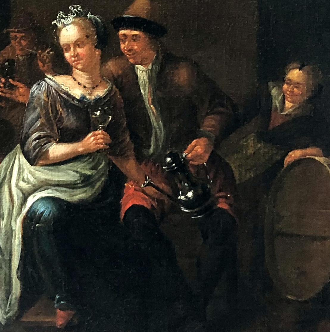   Courtly company in the tavern - Circle of Jan Josef Horemans the Elder For Sale 1